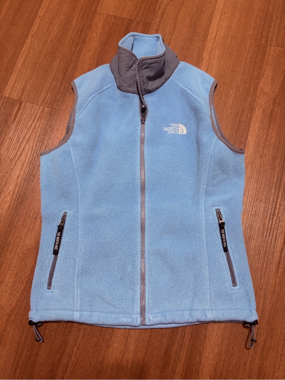 The North Face Women' Light Blue With Gray Accents Fleece Vest Size Small